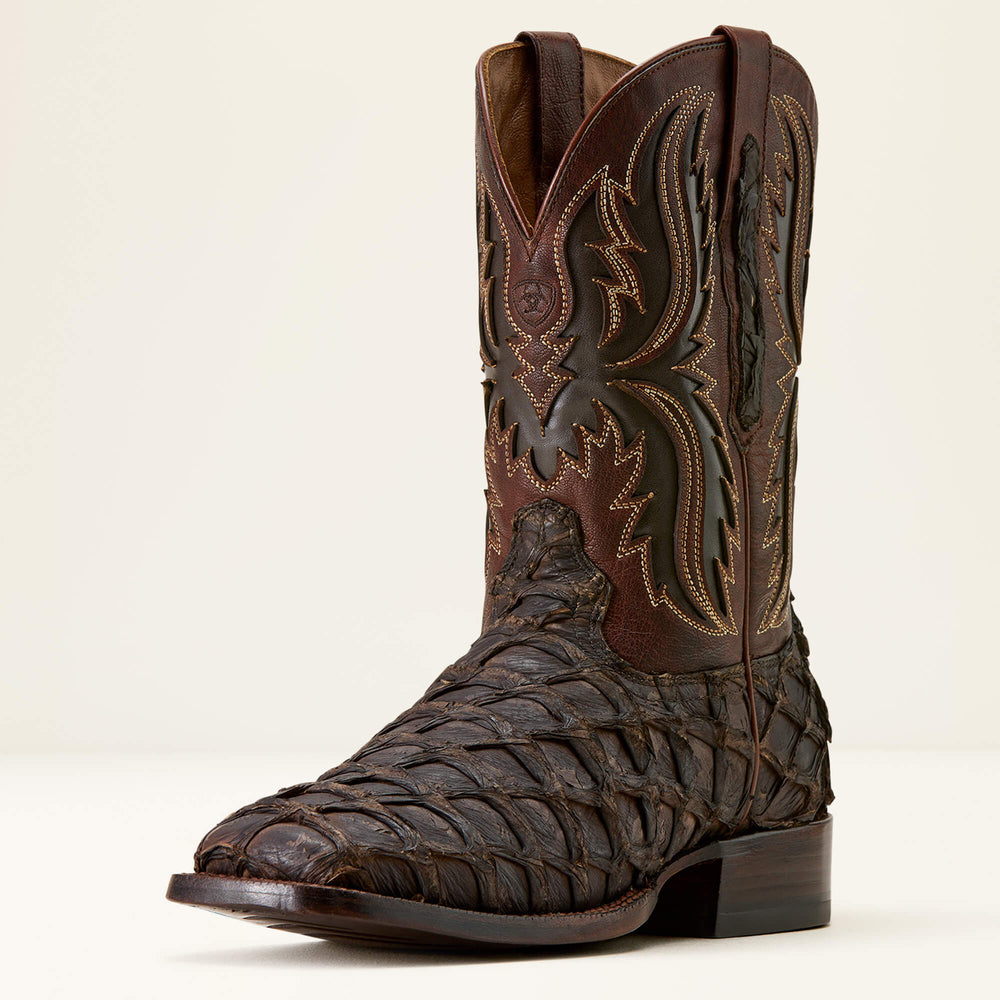 Ashwood Wide Square Toe Cowboy Boot Men - JAVA PIRARUCU/DEEP CHOCOLATE
