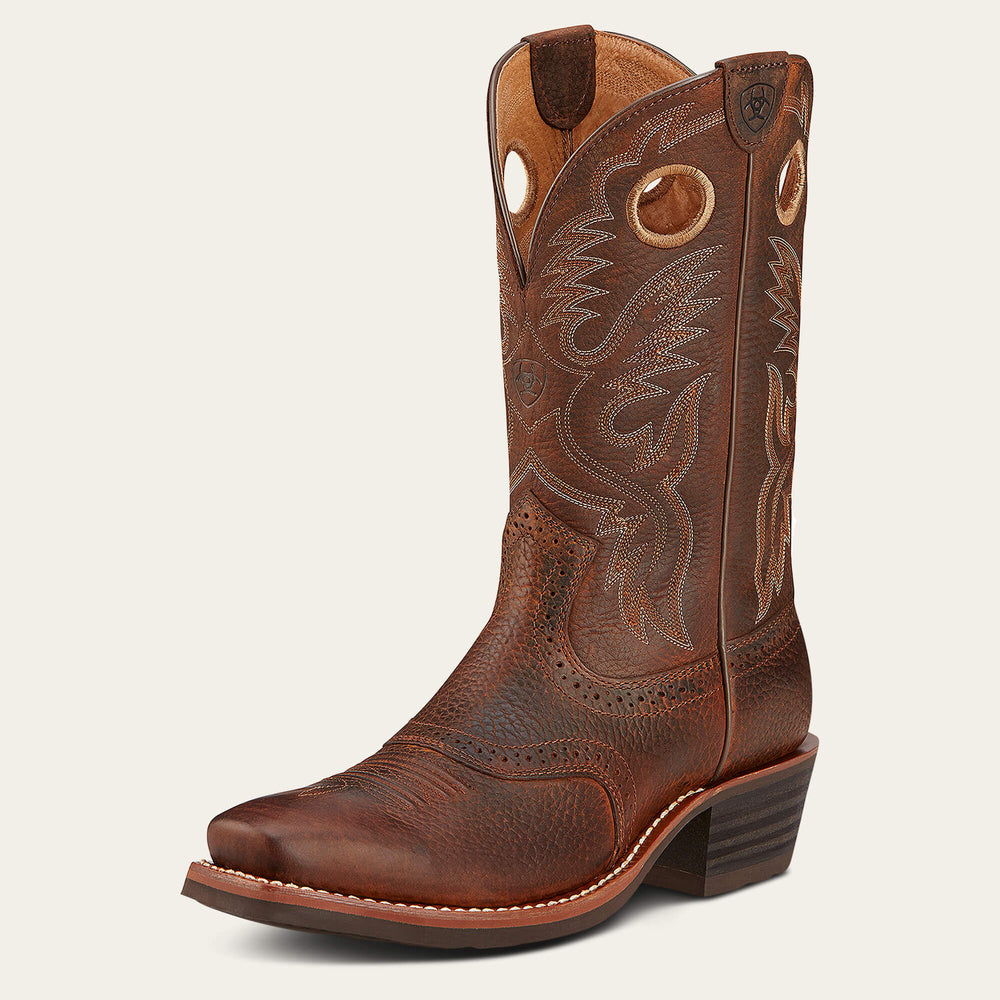 Heritage Roughstock Cowboy Boot Men - BROWN OILED ROWDY