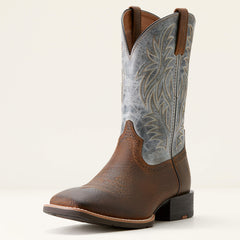 Sport Western Wide Square Toe Cowboy Boot Men - EARTH/GLACIER BLUE