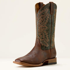 Sting Wide Square Toe Cowboy Boot Men - WARM COGNAC/VINTAGE SNAKE PRINT
