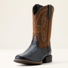 Sport Stratten Cowboy Boot Men - BLACK ADOBE/WEATHERED CHESTNUT