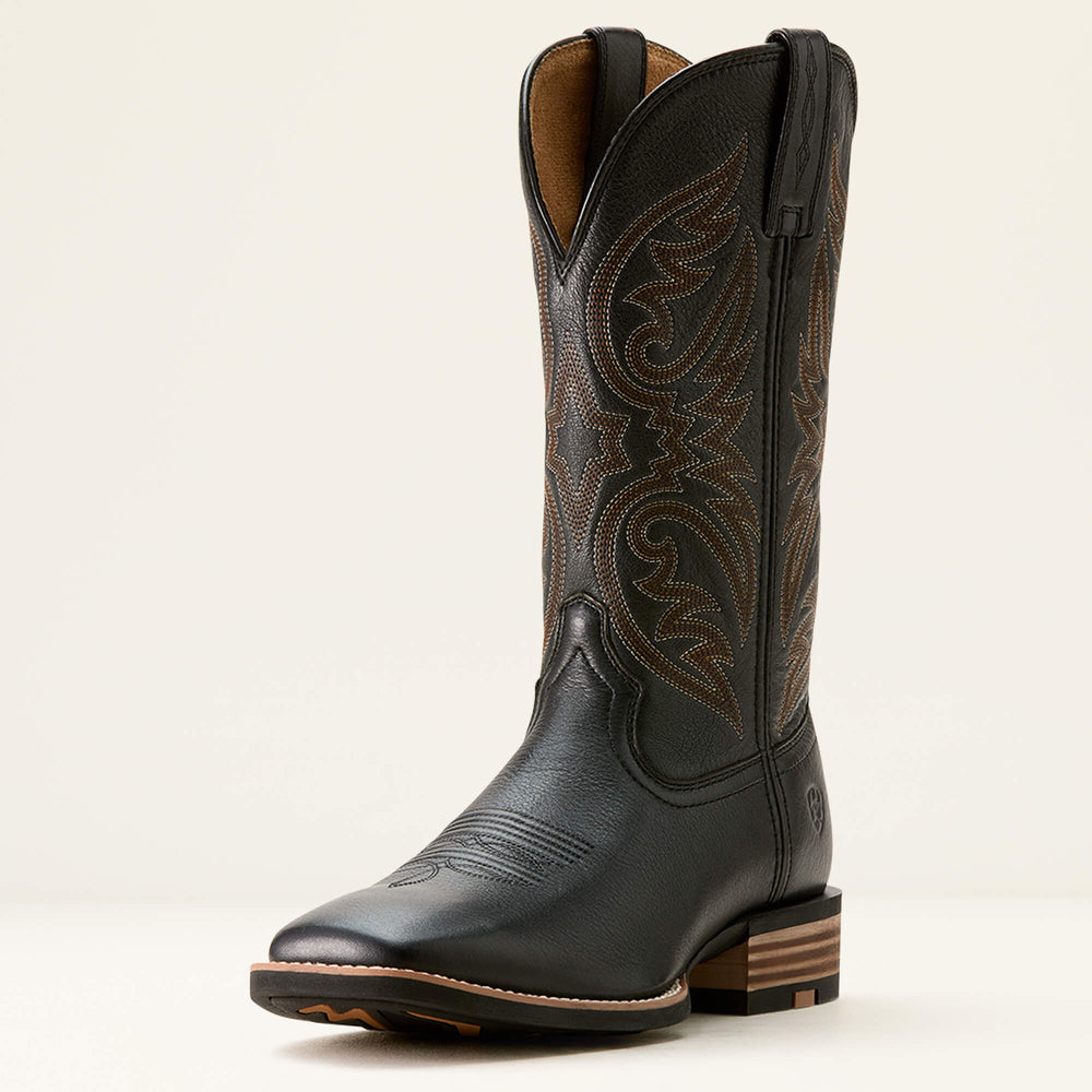 Ricochet Wide Square Toe Cowboy Boot Men - BLACK CARBON