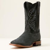 Wiley Wide Square Toe Cowboy Boot Men - BLACK ELEPHANT ROUGHOUT PRINT/BAYOU BLAC