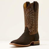 Gold Point Wide Square Toe Cowboy Boot Men - CHOCOLATE BISON/LOCO BROWN