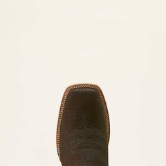 Gold Point Wide Square Toe Cowboy Boot Men - CHOCOLATE BISON/LOCO BROWN
