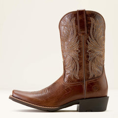 Sport Narrow Cutter Toe Cowboy Boot Men - DARK TAN