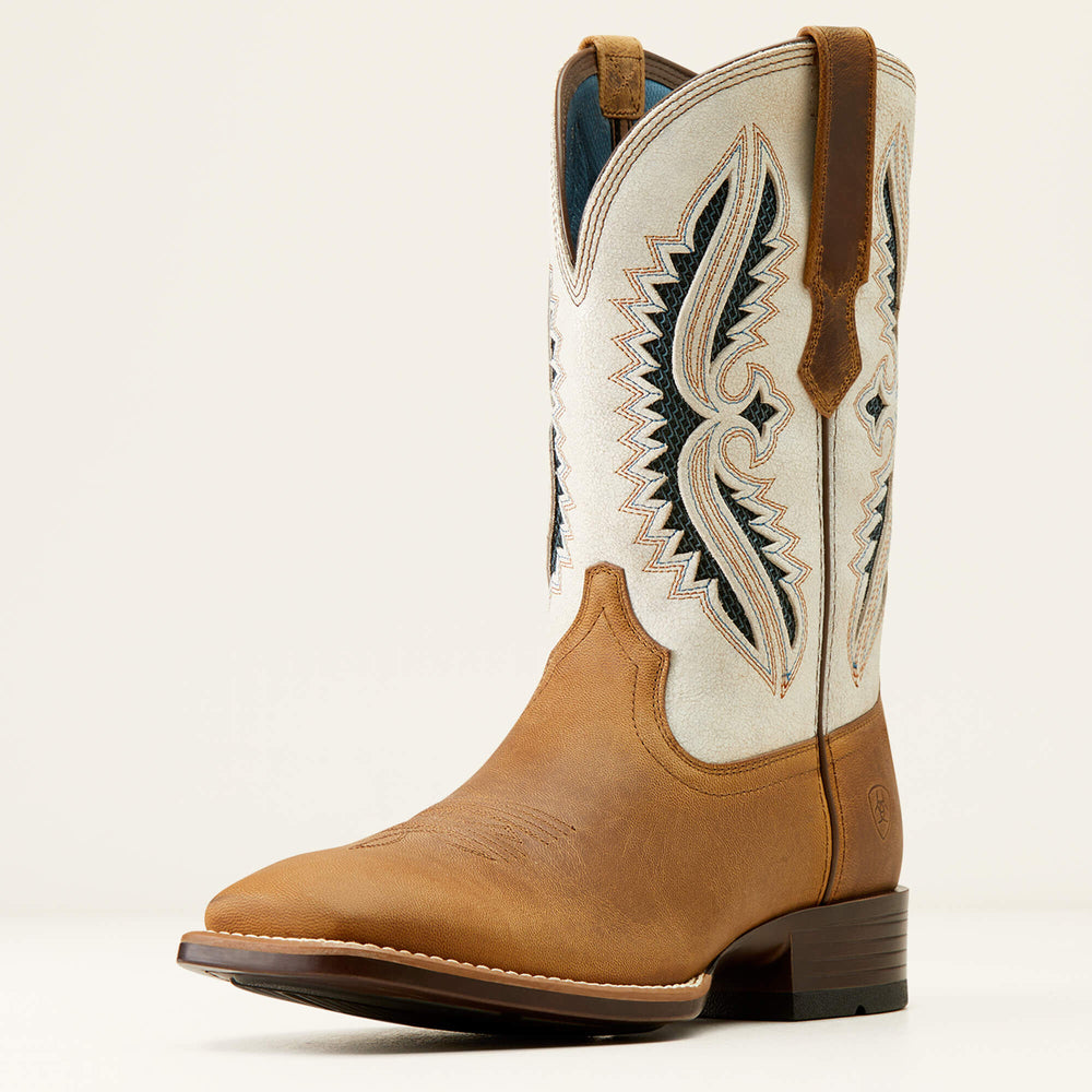 Rowder VentTEK 360 Wide Square Toe Cowboy Boot Men - MARBLED TAN/WHITE