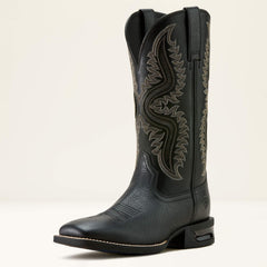 Captivate Wide Square Toe Cowboy Boot Men - BLACK OUT/SUPPLE BLACK