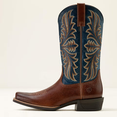 Hustler Cowboy Boot Men - BEASTY BROWN/PACIFIC BLUE