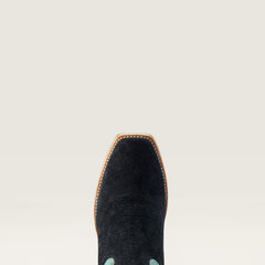Futurity Showman Cowboy Boot Men - BLACK ROUGHOUT/ROARING TURQUOISE