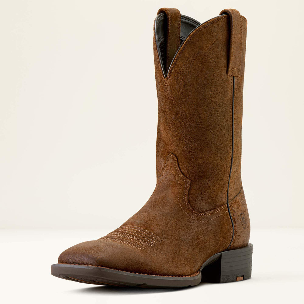 Sport Big Country Wide Square Toe Cowboy Boot Men - BROWN ROUGHOUT