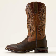 Captivate Wide Square Toe Cowboy Boot Men - DARK BROWN/PEANUT BUTTER