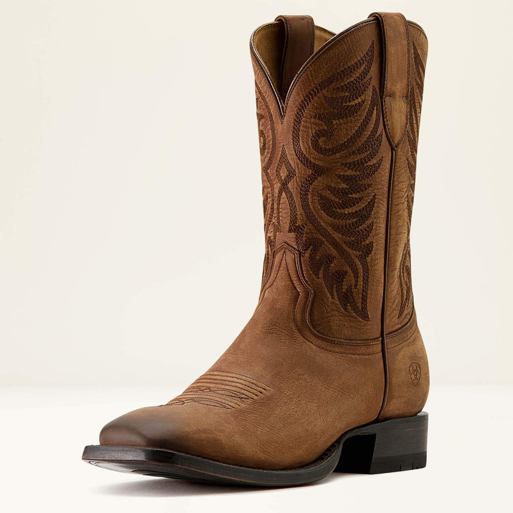Wiley Wide Square Toe Cowboy Boot Men - RENAISSANCE BROWN
