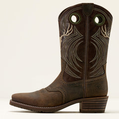 Hybrid Roughstock Antler Cowboy Boot Men - WILD TAUPE/ESPRESSO
