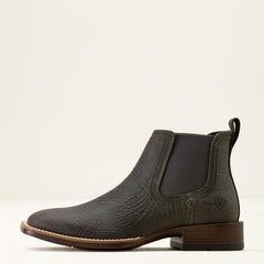 Booker Chelsea Wide Square Toe Western Boot Men - CHARCOAL GREY HIPPO PRINT