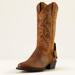 Heritage R Toe EZ Zip Western Boot Men - DISTRESSED BROWN