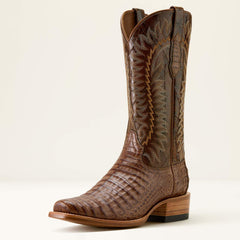 Futurity Finalist Narrow Cutter Toe Cowboy Boot Men - NATURAL CAIMAN BELLY/ADOBE CLAY
