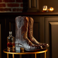 Bench Made James Western Boot Men - HICKORY AMERICAN ALLIGATOR