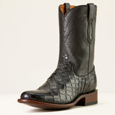 Bench Made Clanton Western Boot Men - BLACK AMERICAN ALLIGATOR/MIDNIGHT BLACK