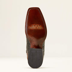 Bench Made Stilwell Western Boot Men - BLACK AMERICAN ALLIGATOR/WHISKEY BROWN