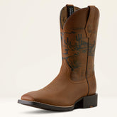 Sport PBR Wide Square Toe Cowboy Boot Men - DISTRESSED BROWN/90 POINT RIDE