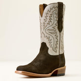 Futurity Deal Narrow Cutter Toe Cowboy Boot Men - MIDNIGHT OLIVE SUEDE/SHREDDED WHITE
