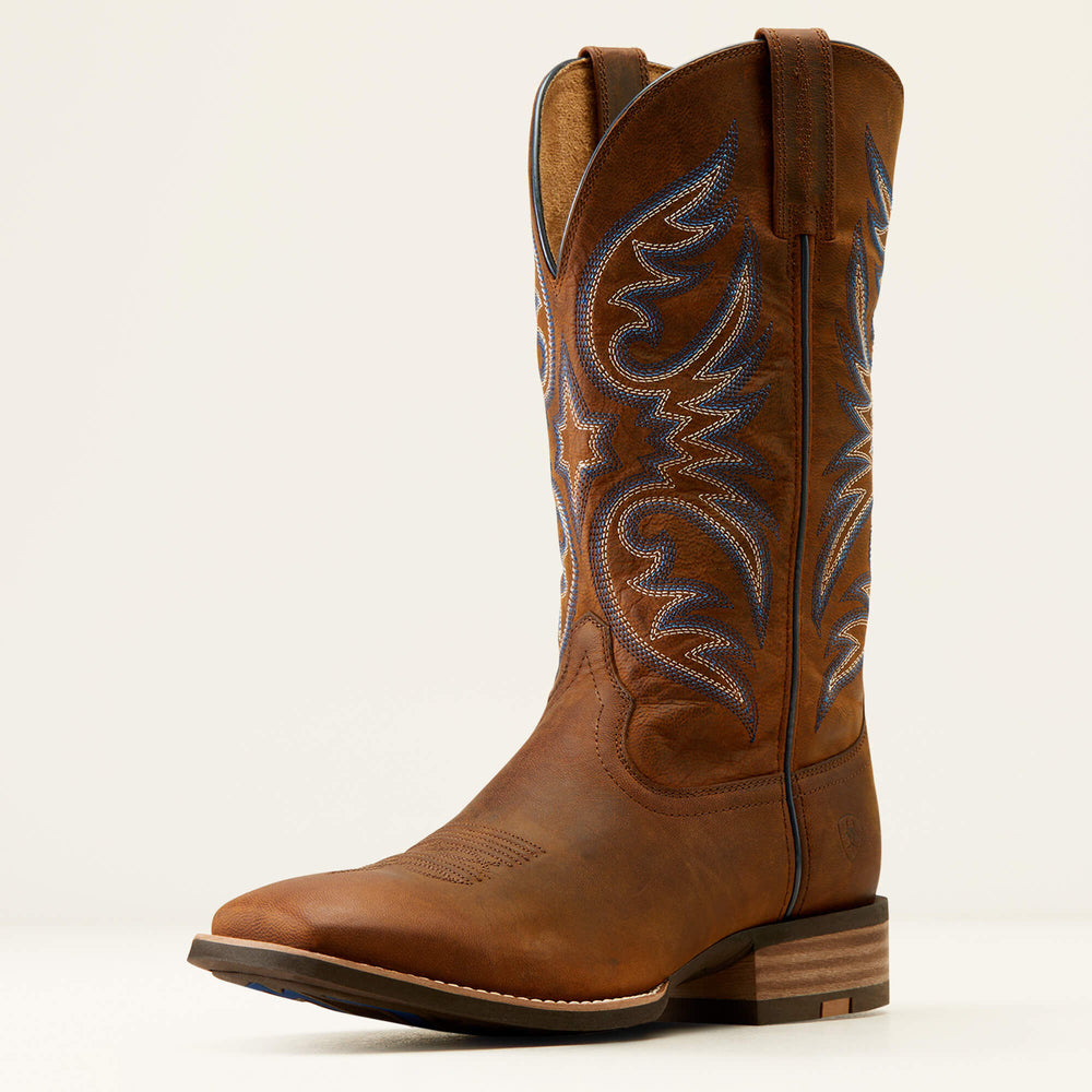 Ricochet Wide Square Toe Cowboy Boot Men - WEATHERED CHESTNUT
