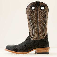 Futurity Dualin Narrow Cutter Toe Cowboy Boot Men - BLACK CARPINCHO/DARK STONE