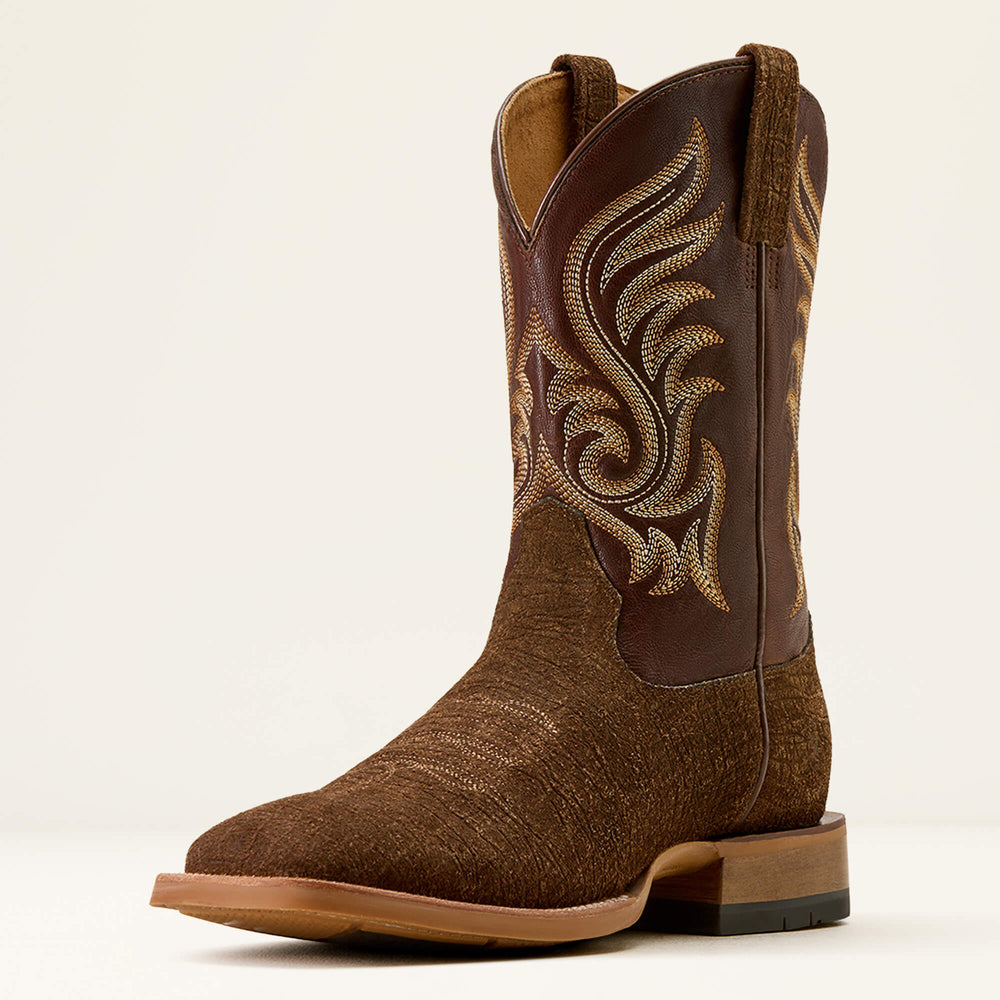 Cattle Call Wide Square Toe Cowboy Boot Men - ANTIQUE TAN HIPPO PRINT/HICKORY SMOKE