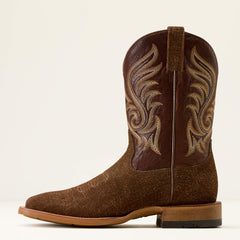 Cattle Call Wide Square Toe Cowboy Boot Men - ANTIQUE TAN HIPPO PRINT/HICKORY SMOKE