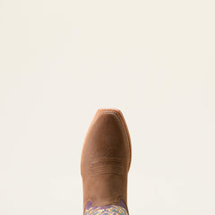 Futurity Champ Cowboy Boot Men - DIJON ROUGHOUT/ROYAL PURPLE