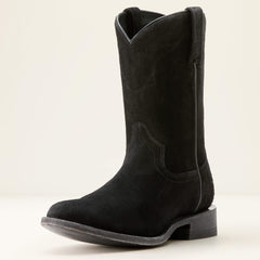 Downtown Western Boot Men - STONEWASHED BLACK SUEDE