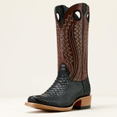 Futurity Streak Cowboy Boot Men - MATTE BLACK PYTHON/AUTHENTIC BROWN
