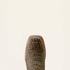Cattle Call Wide Square Toe Cowboy Boot Men - MUDDY ELEPHANT PRINT/DARK CHOCOLATE