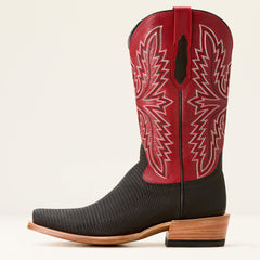 Futurity Relentless Golde Rush Cowboy Boot Men - BLACK LIZARD/BRAVADO RED