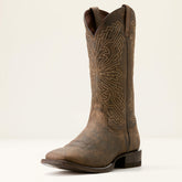 Sting Wide Square Toe Cowboy Boot Men - DARK TAN