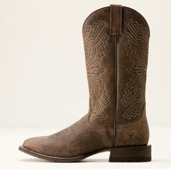 Sting Wide Square Toe Cowboy Boot Men - DARK TAN
