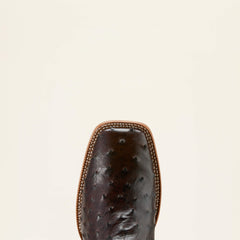 Drifter Cowboy Boot Men - ESPRESSO FULL QUILL OSTRICH/TAN SUEDE