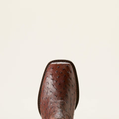 Booker Chelsea Wide Square Toe Western Boot Men - ANTIQUE TABAC FULL QUILL OSTRI