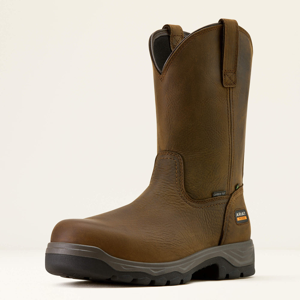 Turbo Duratread Pull On Static Dissipative Composite Toe Work Boot Men - DARK BROWN