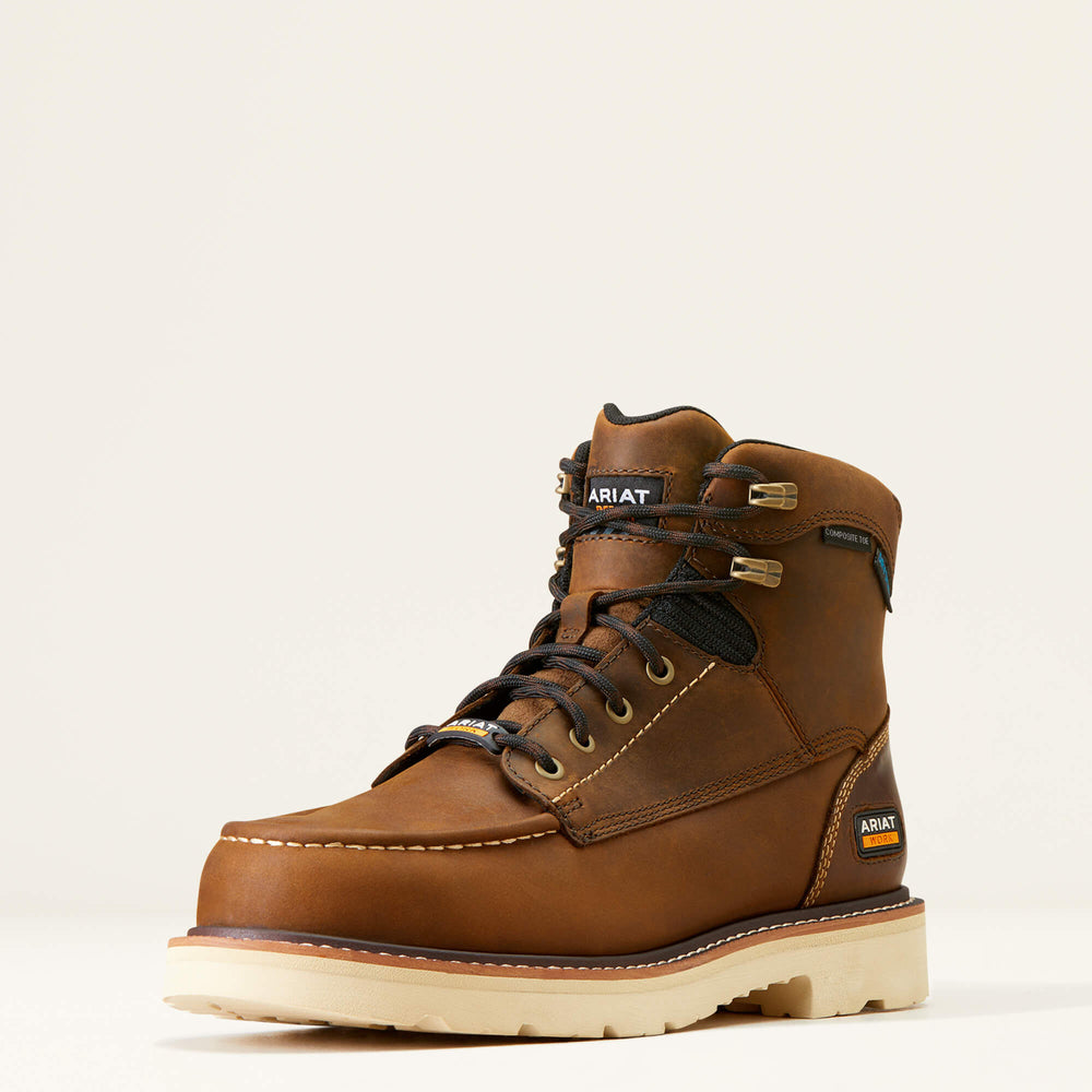 Rebar Lift 6" Waterproof Composite Toe Work Boot Men - DISTRESSED BROWN