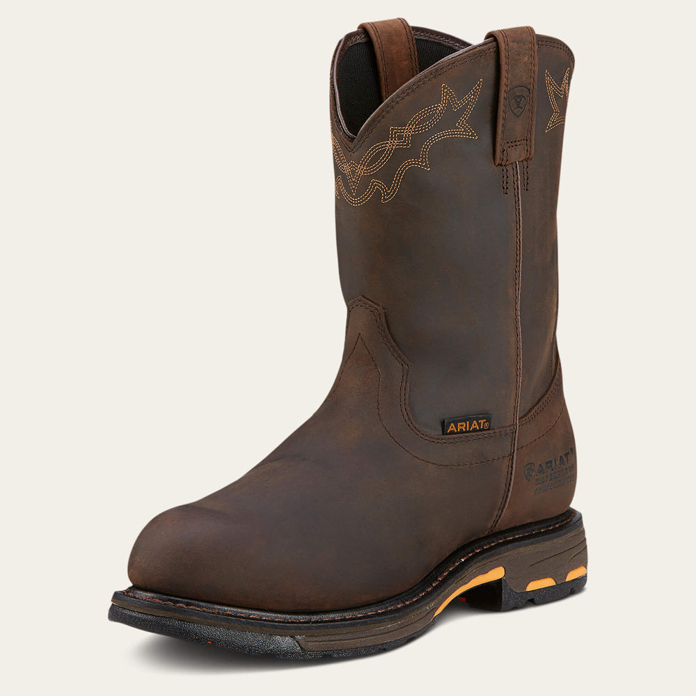 WorkHog Waterproof Composite Toe Work Boot Men - OILY DISTRESSED BROWN