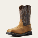 Sierra Wide Square Toe Steel Toe Work Boot Men - AGED BARK