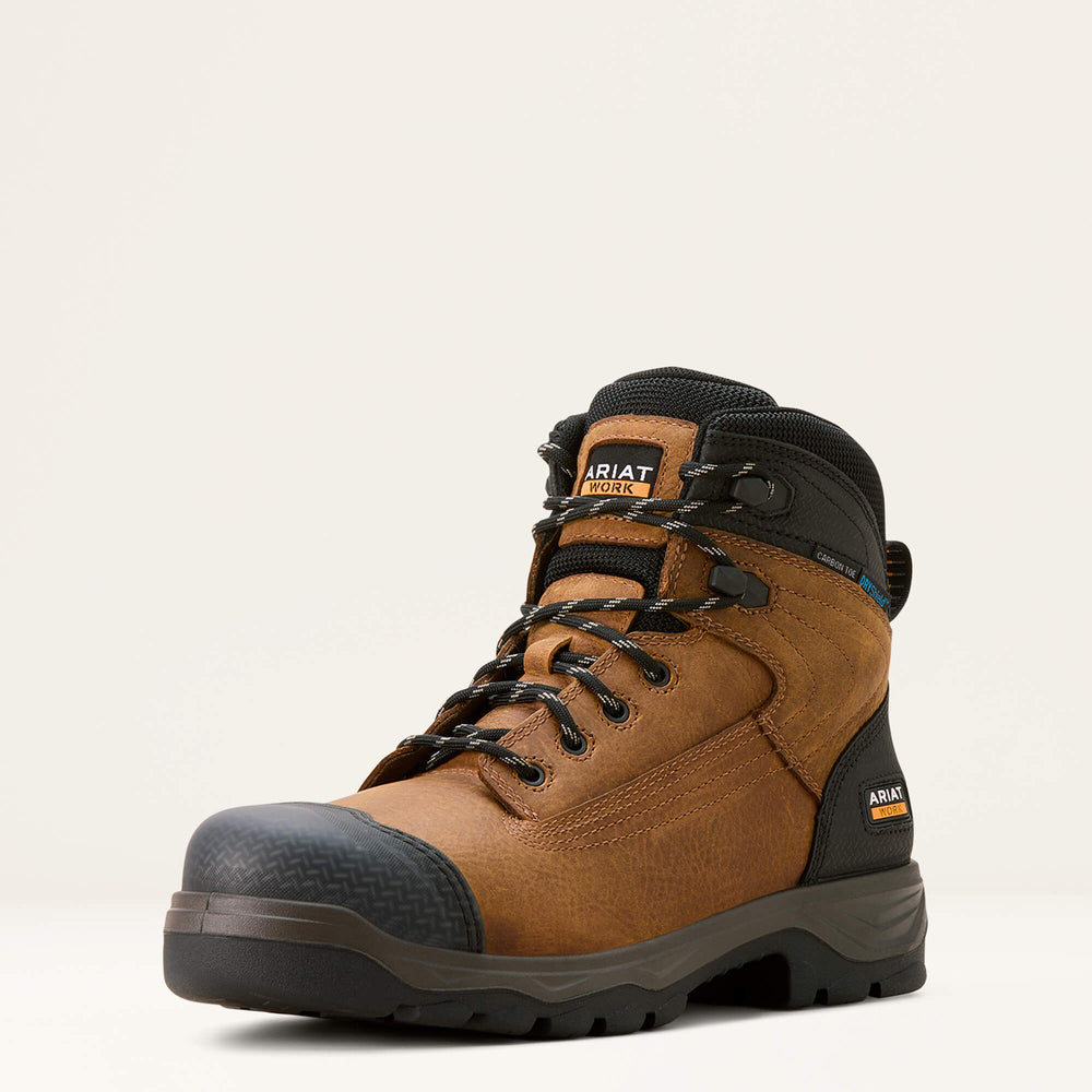 Turbo Duratread XTR 6" Waterproof Carbon Toe Work Boot Men - NATURAL BROWN