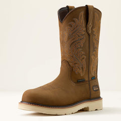 Activator Argo Waterproof Round Toe Composite Toe Work Boot Men - DISTRESSED BROWN
