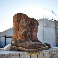 Activator VentTEK Waterproof Steel Toe Work Boot Men - DARK BROWN/WICKER