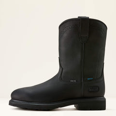 Sierra Waterproof Roper Toe Steel Toe Work Boot Men - BLACK