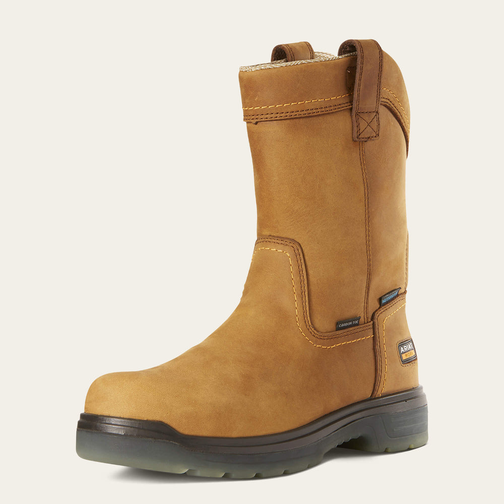 Turbo Pull-On Waterproof Carbon Toe Work Boot Men - AGED BARK