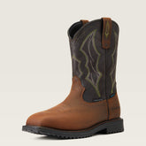 RigTek Wide Square Toe Waterproof Composite Toe Work Boot Men - DISTRESSED BROWN