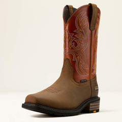 Ironside Square Toe Steel Toe Work Boot Men - DARK EARTH/BRICK